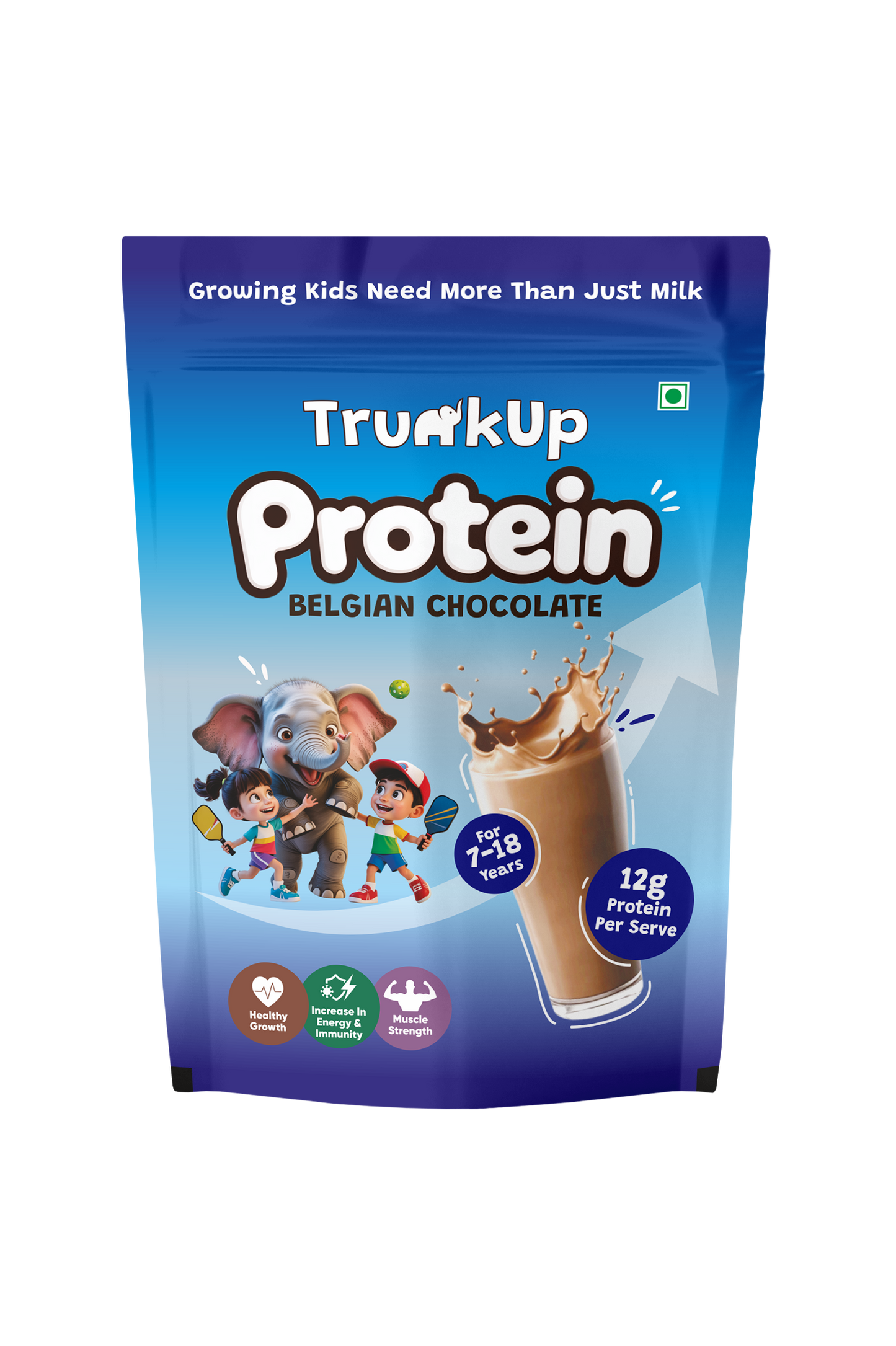 TrunkUp Protein | Belgian Chocolate Protein Mix for Kids | Healthy Milk Mix for Kids aged 7 to 18 Years